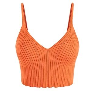 Solid Rib Knit Tank Top SMALL